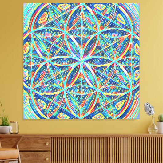 Die heiligen Blueprints | Fliesenmosaik, Samen des Leinwanddruck (Insitu (Wohnzimmer))