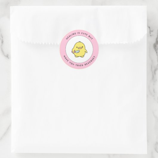 Die Heilung ist Niedlich, die Psychische Gesundhei Runder Aufkleber (Tasche)