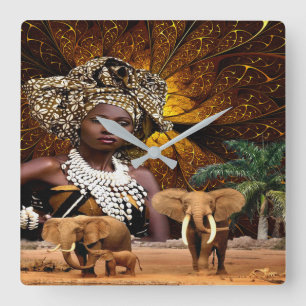 Die Heimat Quadratische Wanduhr