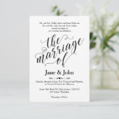 Die Heirat der grundlegenden Hochzeits-Einladung Einladung (Stehend Vorderseite)