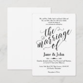 Die Heirat der grundlegenden Hochzeits-Einladung Einladung (Vorne/Hinten)