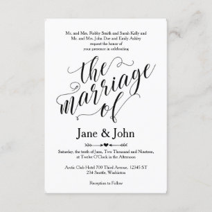 Die Heirat der grundlegenden Hochzeits-Einladung Einladung