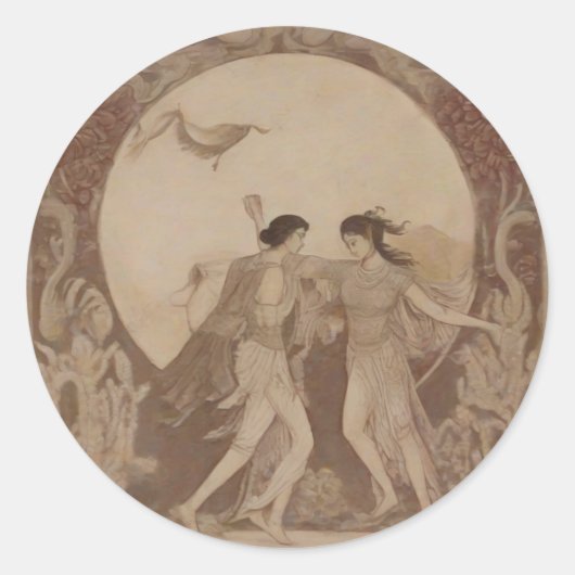 Die Heirat im Herbst Runder Aufkleber (Vorderseite)