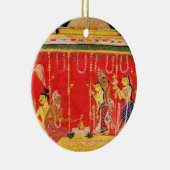 Die Heirat von Krishnas Eltern, von einer Keramikornament (Rechts)