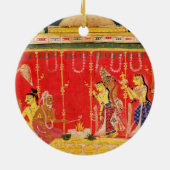 Die Heirat von Krishnas Eltern, von einer Keramikornament (Hinten)