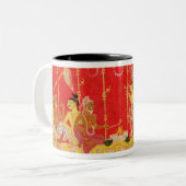 Die Heirat von Krishnas Eltern, von einer Zweifarbige Tasse (Vorderseite Links)