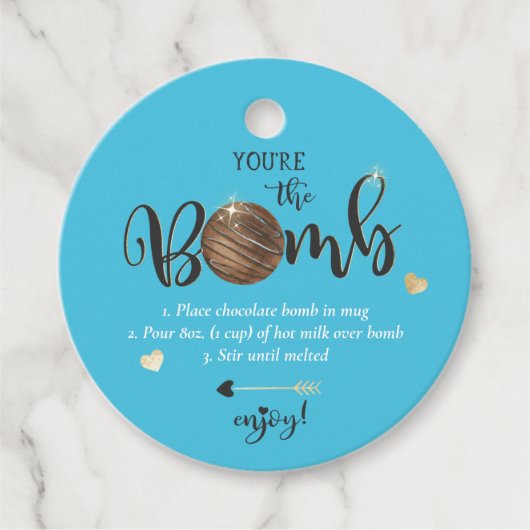 Die heiße Schokoladenbombe des Valentins, du bist Geschenkanhänger (Vorderseite)