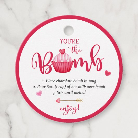 Die heiße Schokoladenbombe des Valentins, du bist Geschenkanhänger (Vorderseite)