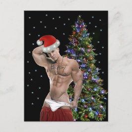Die heißeste Hunk Buff Weihnachtskarte Postkarte
