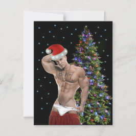 Die heißeste Hunk Buff Weihnachtskarte Postkarte