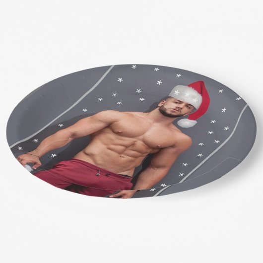 Die heißesten Hunken auf dem Planeten Weihnachtsbu Pappteller (Schrägansicht)