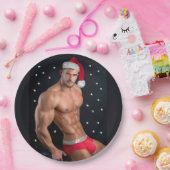 Die heißesten Hunks auf dem Planeten! Buff Santa Pappteller (Party)