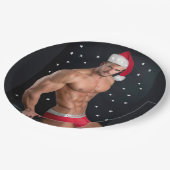 Die heißesten Hunks auf dem Planeten! Buff Santa Pappteller (Schrägansicht)