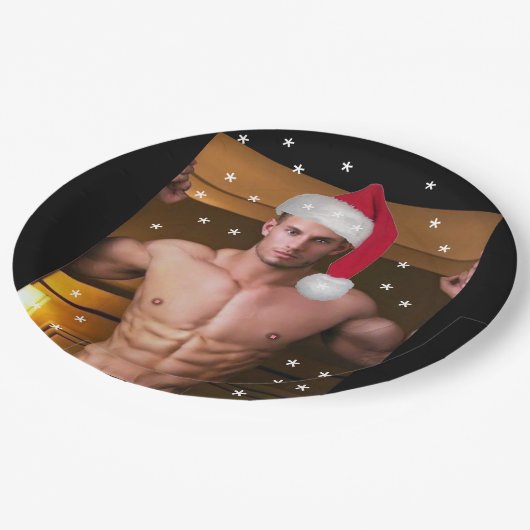 Die heißesten Hunks auf dem Planeten! Christmas Bu Pappteller (Schrägansicht)
