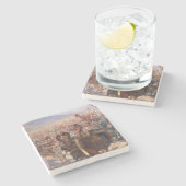 Die Helden der Schlacht von Marathon (Rochegrosse) Steinuntersetzer (Seitenansicht)