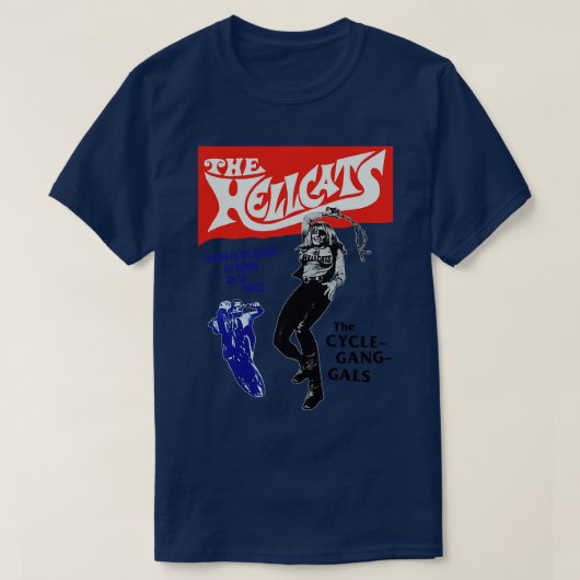 Die Hellcats Retro Cult Classic Outlaw Biker Desig T-Shirt (Design vorne)