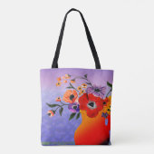 Die helle rote Vase der Blume Tasche (Rückseite)