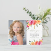 Die hellen Blumenfloralen der heiligen Kommunion B Einladung (Stehend Vorderseite)