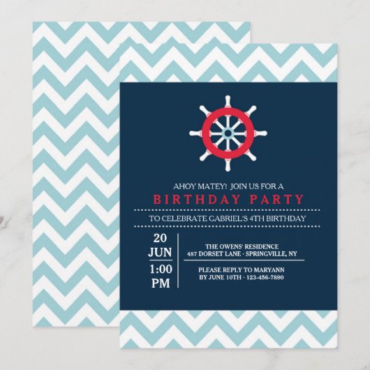 Die Helm-Einladung Einladung (Vorne/Hinten)