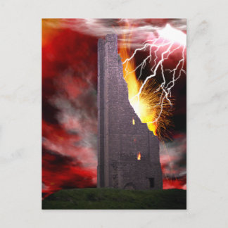 Die herabfallende Turm-Tarot-Karte Kunst Postkarte