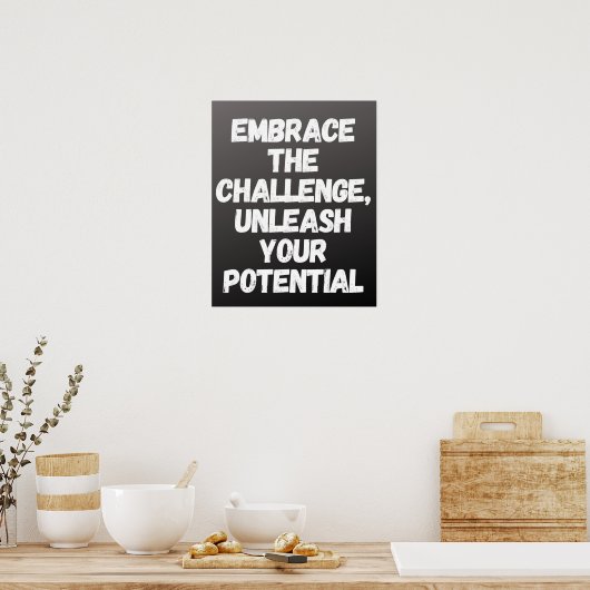 "Die Herausforderung annehmen Inspirationskatalog Poster (Küche)