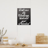 "Die Herausforderung annehmen - Motivierend Typogr Poster (Küche)