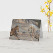 Die Herausforderung - Galloping to Freedom Grußkar Karte (Gelbe Blume)