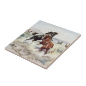 Die Herausforderung (Hengste kämpfen) Fliese (Seite)