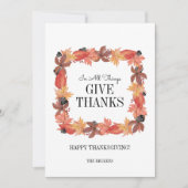 Die Herbstblätter geben Dankeschön-Erntedank-Karte Einladung (Vorderseite)
