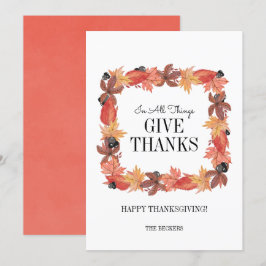 Die Herbstblätter geben Dankeschön-Erntedank-Karte Einladung