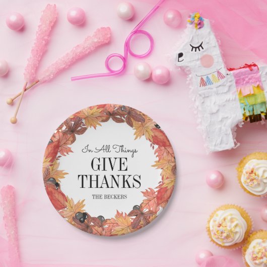 Die Herbstblätter geben dem Erntedank die Papierpl Pappteller (Party)