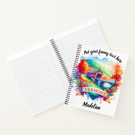 Die Herbstbrücke von Vermont Notizblock (Innenseite)