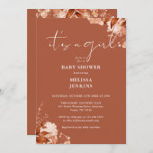 Die Herbstdusche der Girl Floral Einladung (Vorne/Hinten)