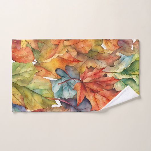 Die Herbstfarben verlasse Kunst. Badhandtuch Set (Handtuch)