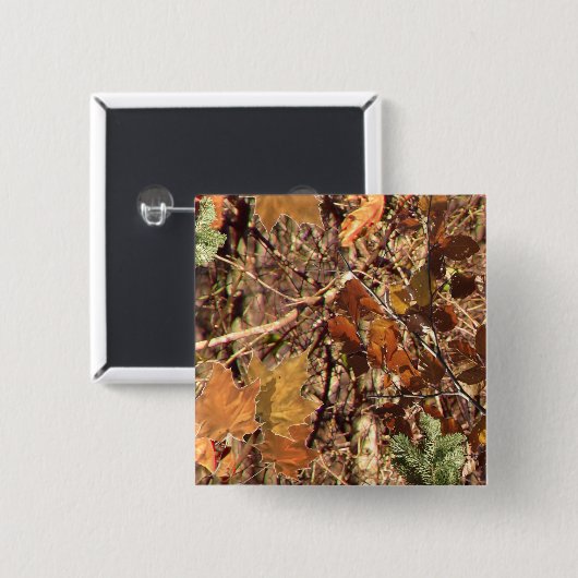 Die Herbstfarben von Jägern in Camouflage Button (Vorne & Hinten)