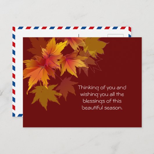 Die Herbstuntergänge fallen Postkarte (Vorne/Hinten)