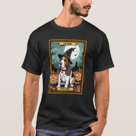 Die Hermit Basset Hound Halloween Tarot Card T-Shirt