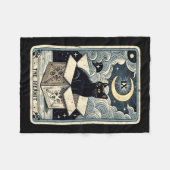 Die Hermit Tarot Card Katze in Box Mystic Funny Ca Fleecedecke (Vorderseite (Horizontal))