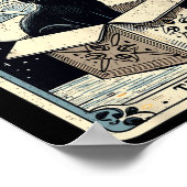 Die Hermit Tarot Card Katze in Box Mystic Funny Ca Poster (Ecke)