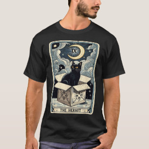 Die Hermit Tarot Card Katze in Box Mystic Funny Ca T-Shirt