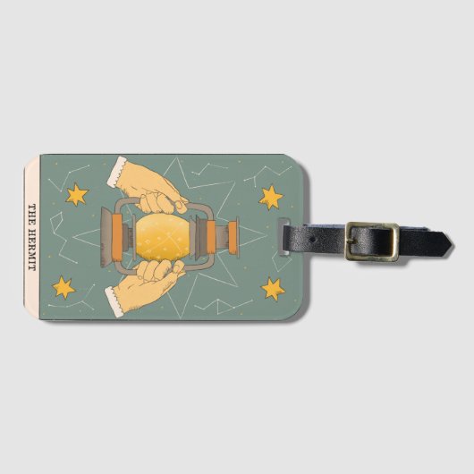 Die Hermit Tarot-Karte ist ein modernes Design der Gepäckanhänger (Vorderseite (Horizontal))
