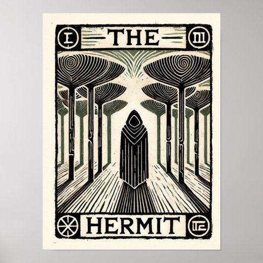 Die Hermit-Tarot-Karte Poster (Vorne)