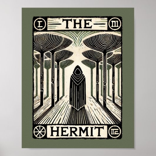 Die Hermit-Tarot-Karte Poster (Vorne)