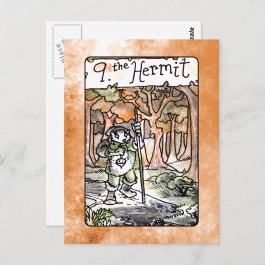 Die Hermit-Tarot-Karte Postkarte (Vorne/Hinten)