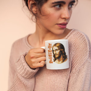 Die Herren Präsenz: Jesus reagiert auf alle, die r Kaffeetasse