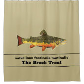 Die herrliche Bachforelle für Fliegenfische Duschvorhang (Vorderseite)