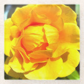 Die herrliche gelbe Rose, Glasuntersetzer (Vorderseite)