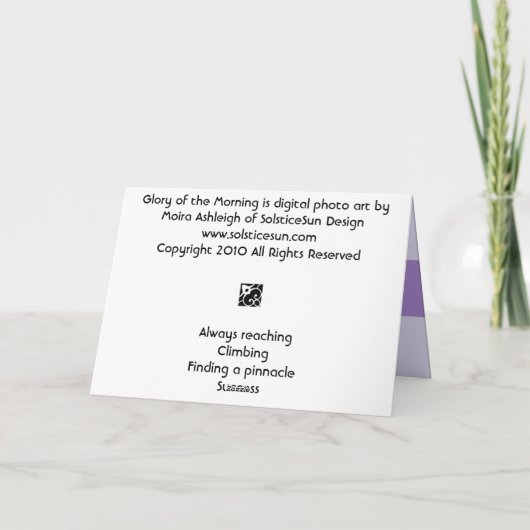 Die Herrlichkeit des Morgens 2 Karte (Rückseite)