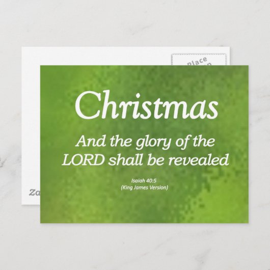 Die Herrlichkeit Gottes wird offenbart werden Isai Postkarte (Vorne/Hinten)