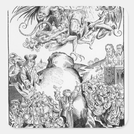 Die Herrschaft des Antichrist Quadratischer Aufkleber (Vorderseite)